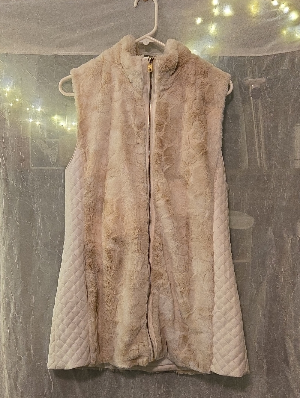 Faux Fur And Pleather Vest